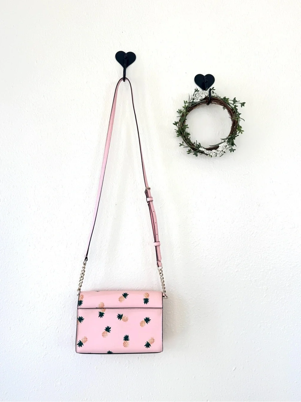 Kate Spade New York Staci Pineapple Crossbody Bag Pink Saffiano Leather